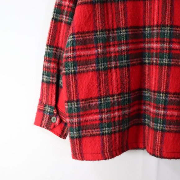❌SOLD❌vintage 60s 70s red plaid wool shirt jacket - Picture 7 of 7